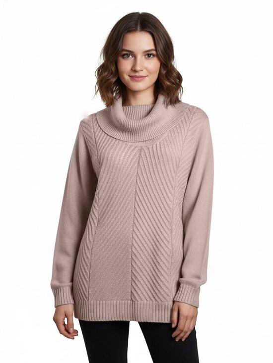 Calvin Klein Sweaters - Calvin Klein Women’s Sweater Blush Chevron Pullover Shawl Collar Tunic Size 1X